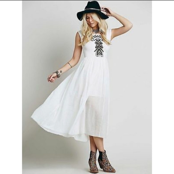 Free People Toosaloosa Slub Meadow Dress Ivory - Picture 3 of 5
